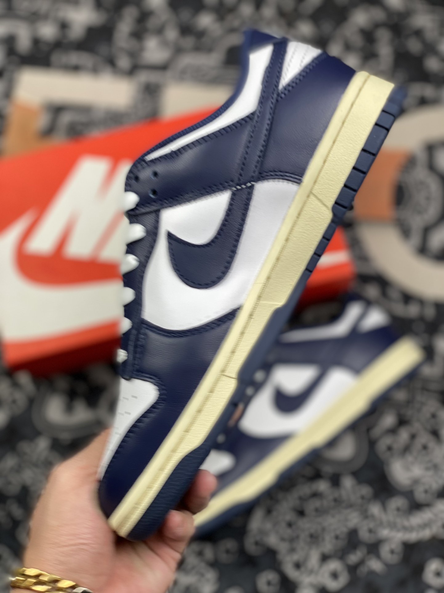 300 纯原批次 Nike Dunk Low Retro Midnight Navy and White" 海军蓝