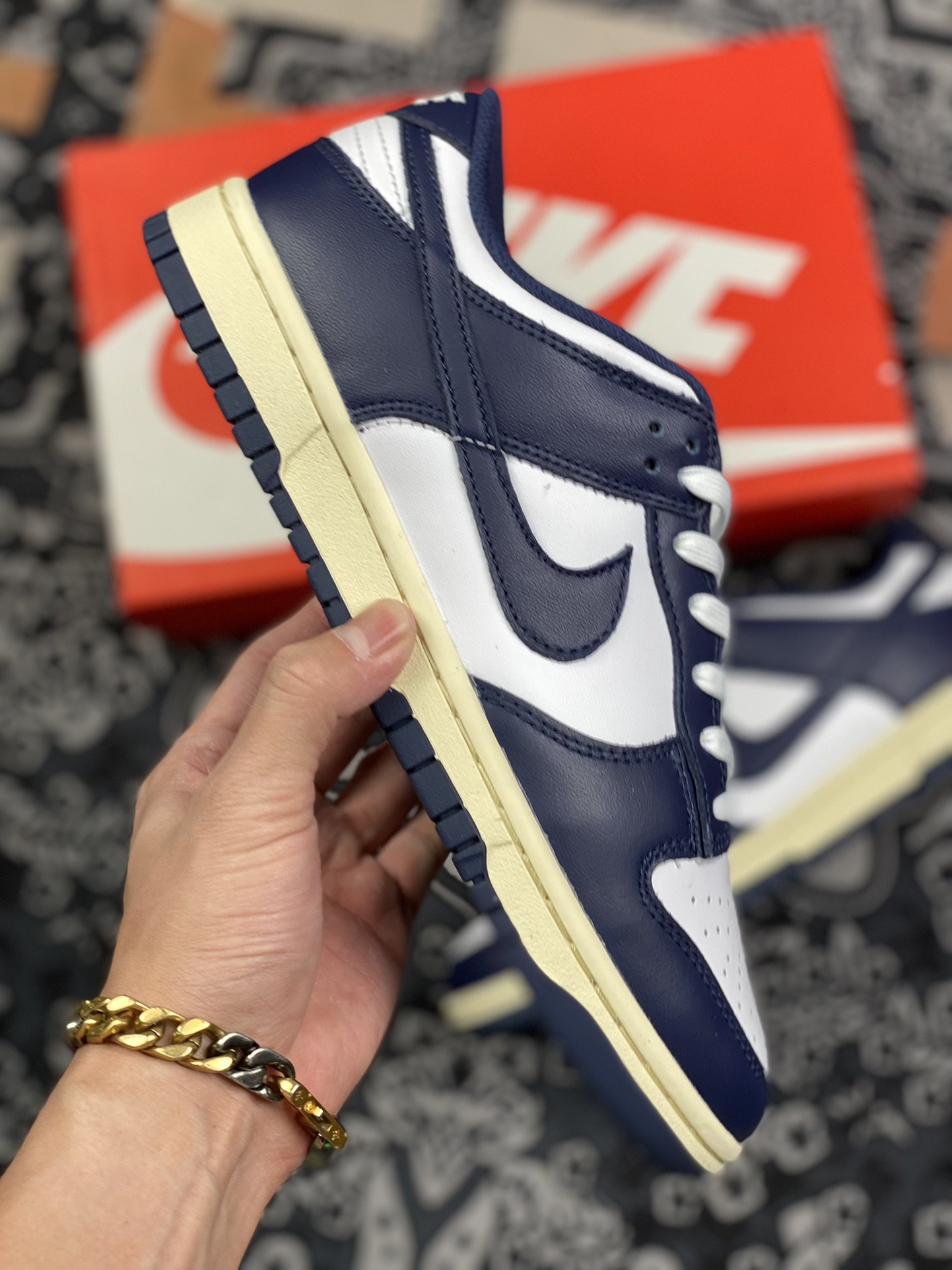 300 纯原批次 Nike Dunk Low Retro Midnight Navy and White" 海军蓝