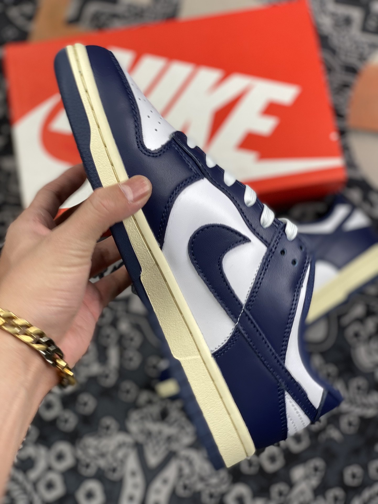 300 纯原批次 Nike Dunk Low Retro Midnight Navy and White" 海军蓝