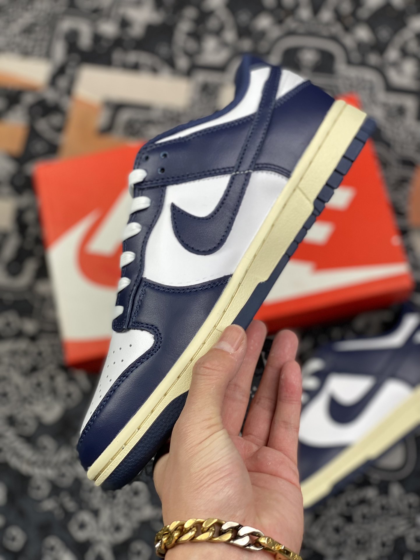 300 纯原批次 Nike Dunk Low Retro Midnight Navy and White" 海军蓝