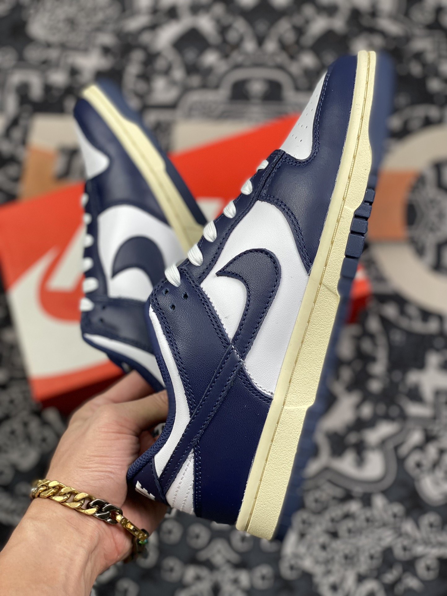 300 纯原批次 Nike Dunk Low Retro Midnight Navy and White" 海军蓝