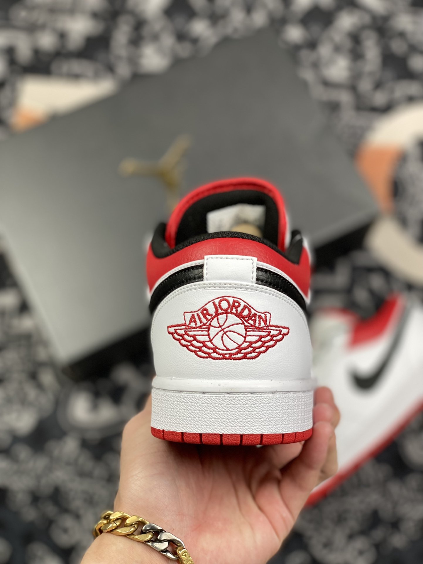 200 Air Jordan1 Low低帮复古篮球鞋 白黑红553558-118