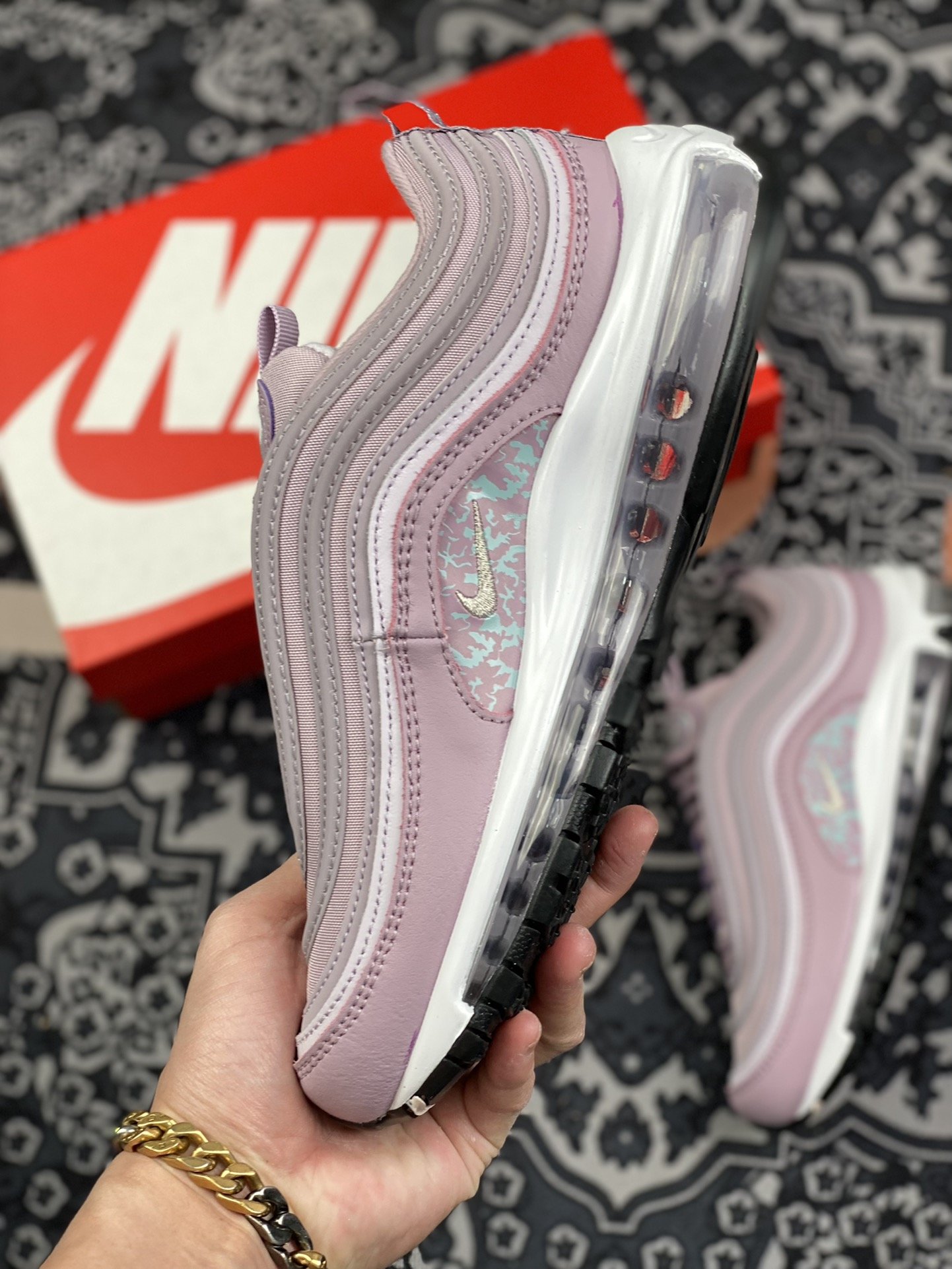 240 Nike Air Max 97 子弹反光全掌气垫跑鞋 DH0558-500