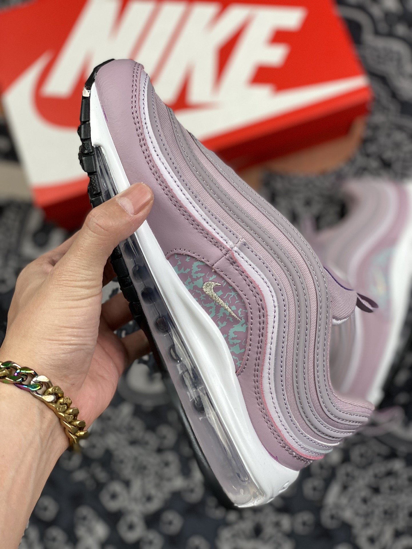 240 Nike Air Max 97 子弹反光全掌气垫跑鞋 DH0558-500