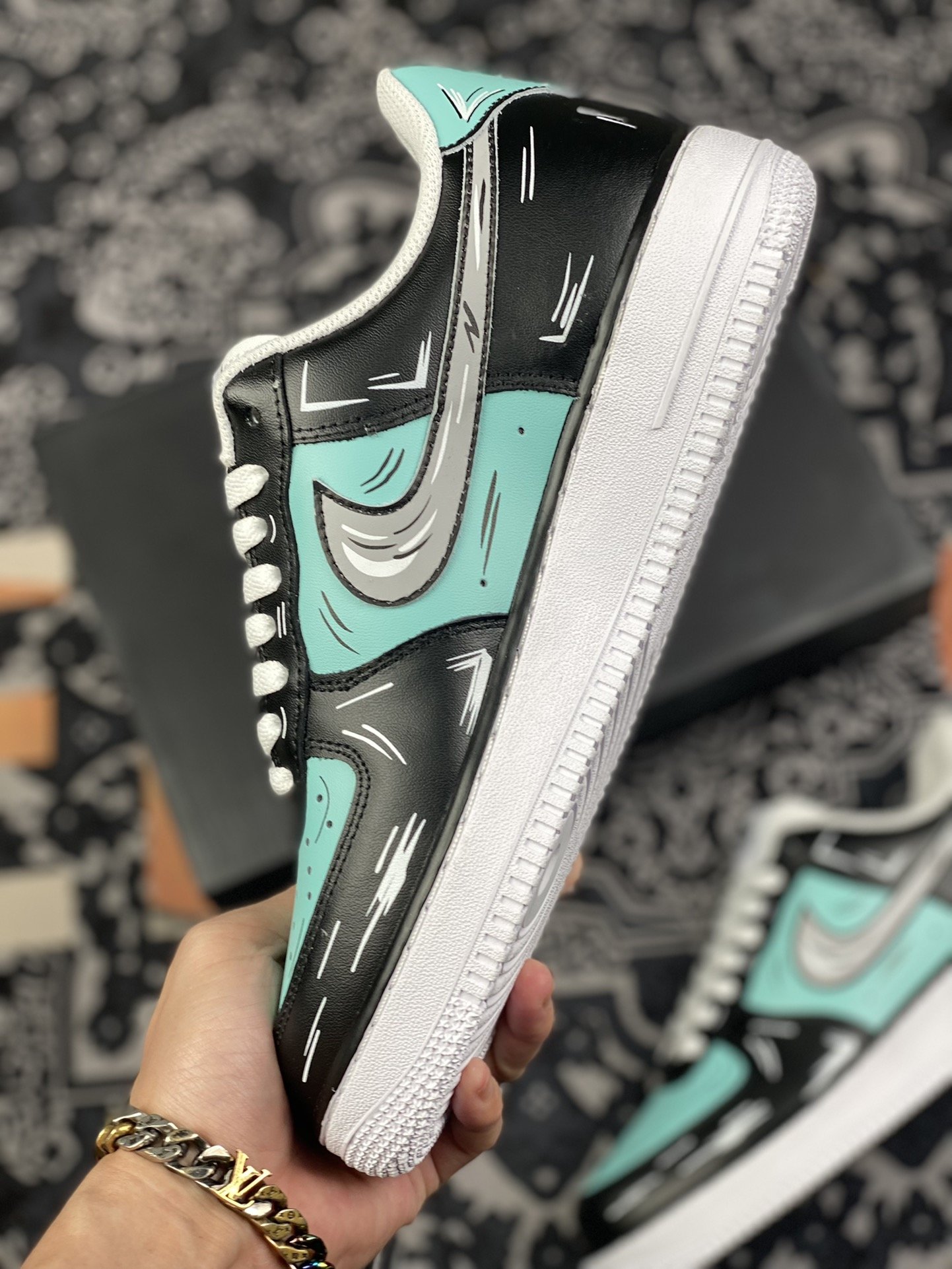 260 官方爆款定制 二次元主题 Nike Air Force 1 Low’07 黑钻石CW2288-215