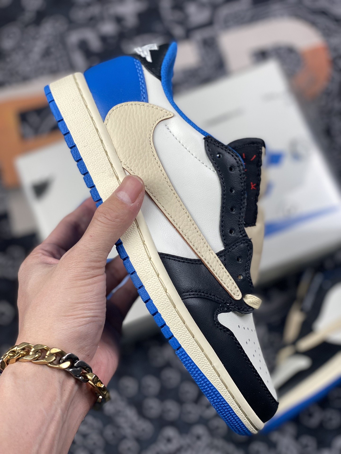 280 全新莞产 Fragment x Travis Scott x Air Jordan 1 Low 三方联名闪电倒钩低帮DM7866-140