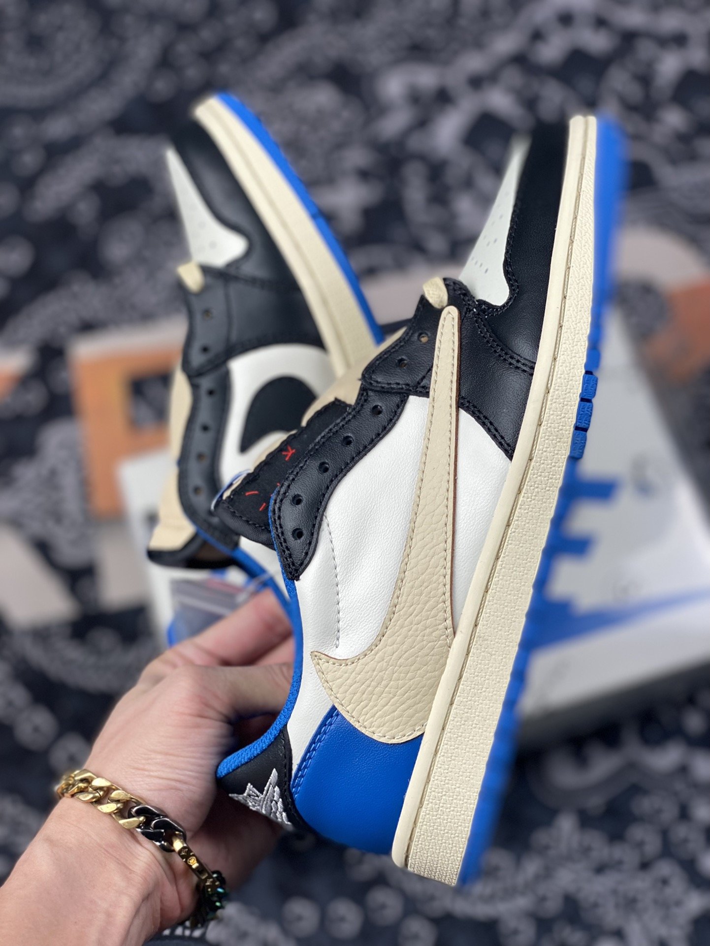 280 全新莞产 Fragment x Travis Scott x Air Jordan 1 Low 三方联名闪电倒钩低帮DM7866-140