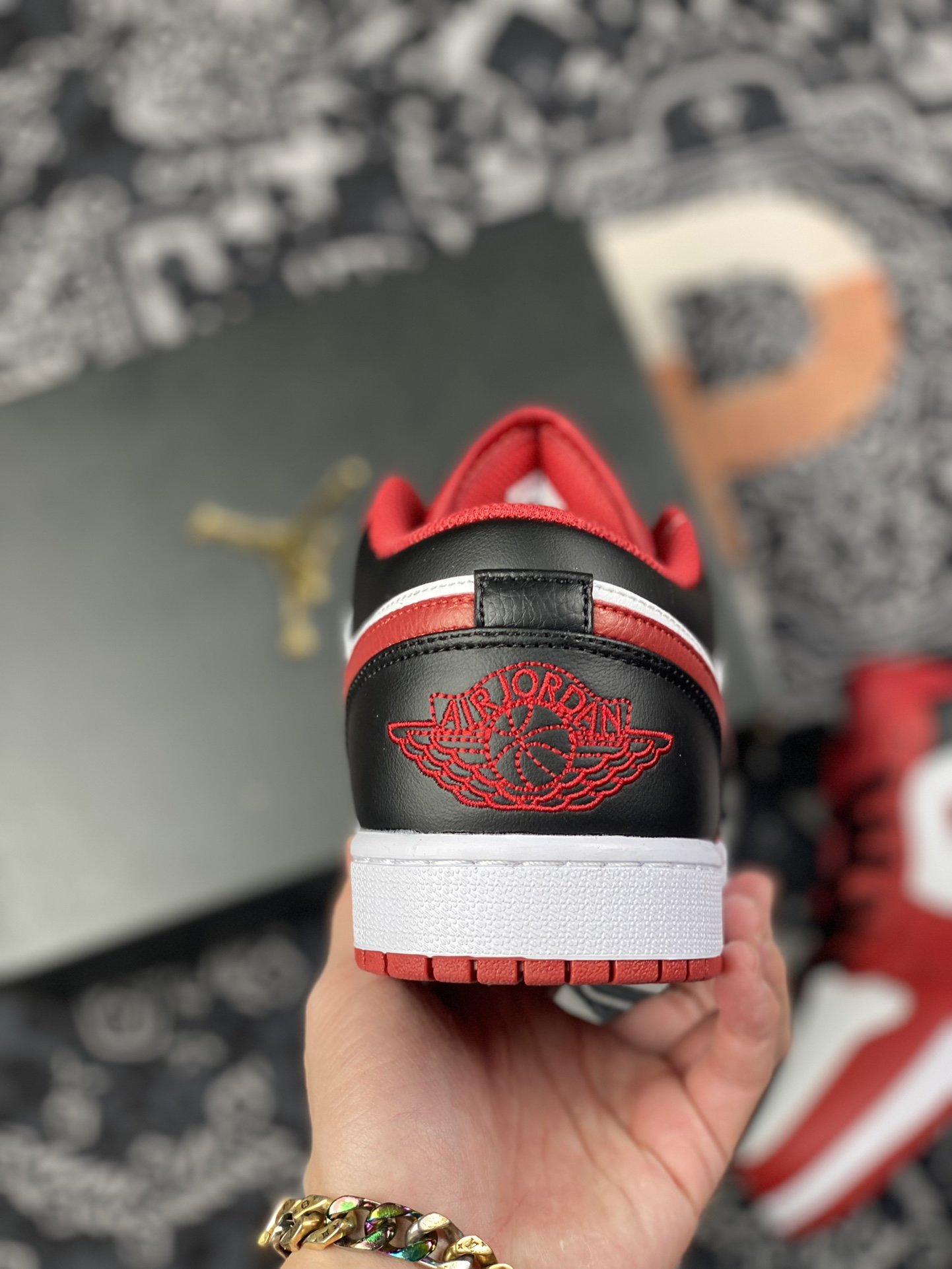 200 Air Jordan 1 Low 黑红 低帮篮球鞋553558-163