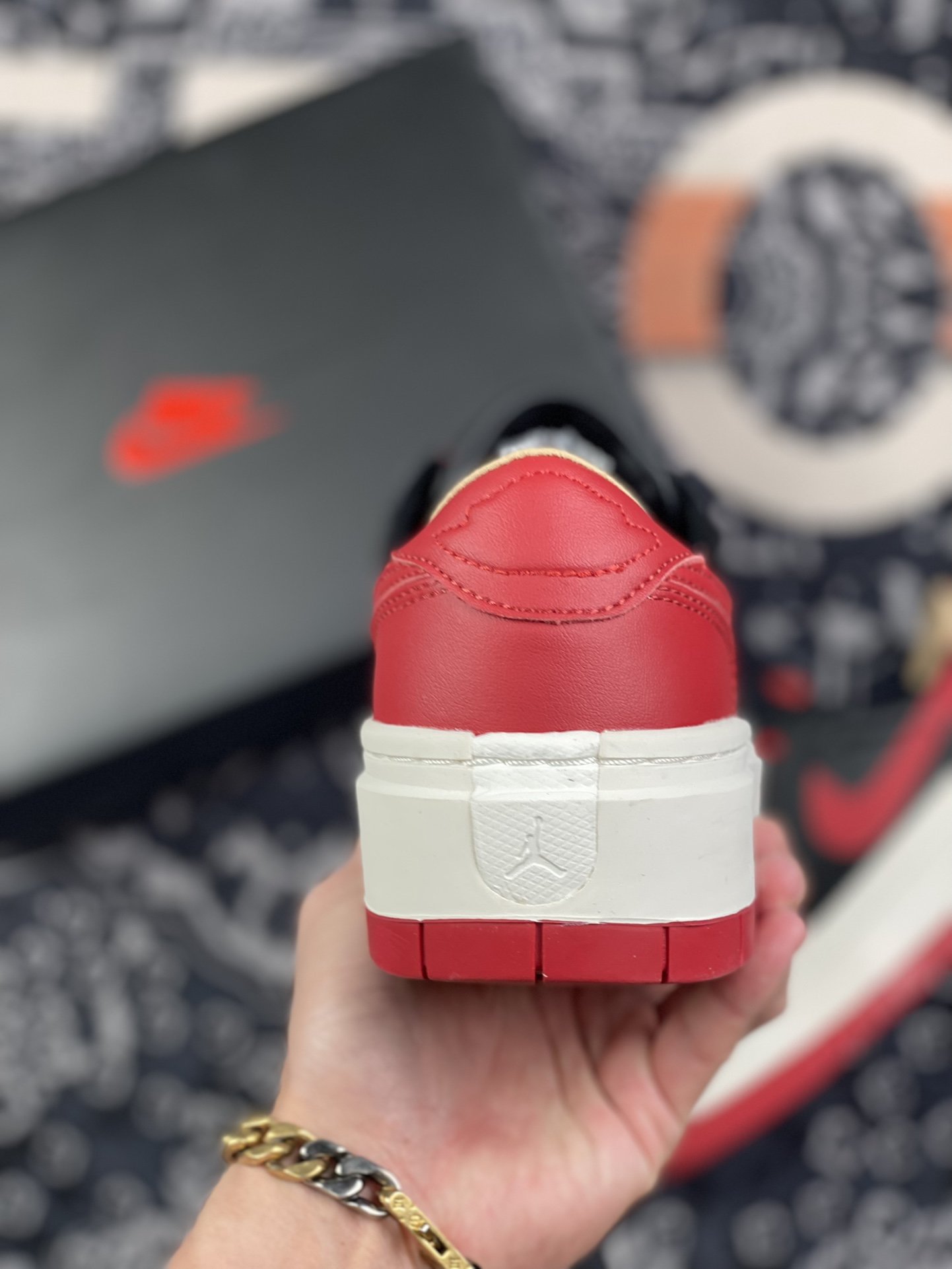 220 Air Jordan 1 Elevate L ow SE Bred"厚底复古篮球鞋 黑红 DQ1823-006