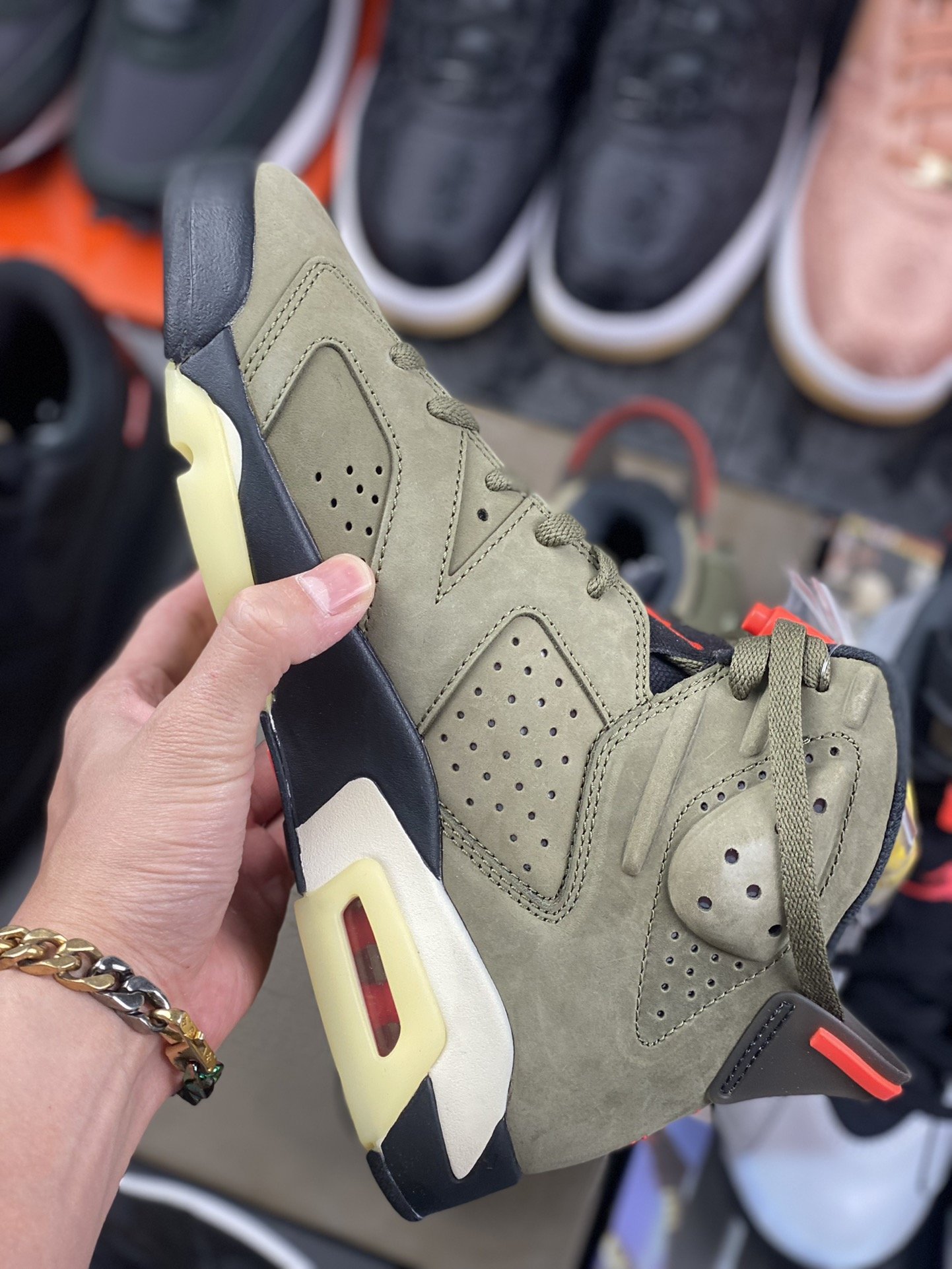 250 Travis Scott x Air Jordan 6 AJ6 TS联名 口袋军绿 篮球鞋 CN1084-200