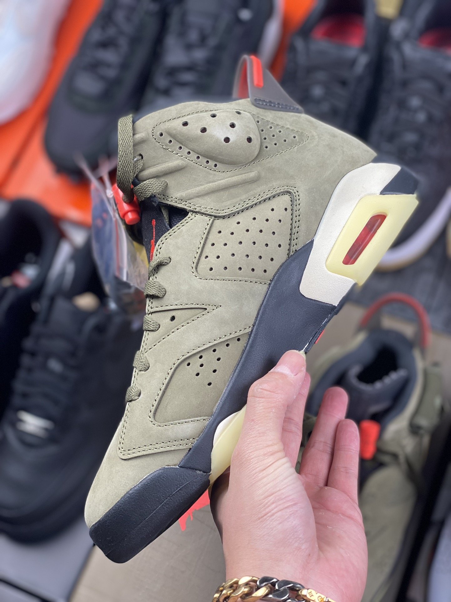 250 Travis Scott x Air Jordan 6 AJ6 TS联名 口袋军绿 篮球鞋 CN1084-200