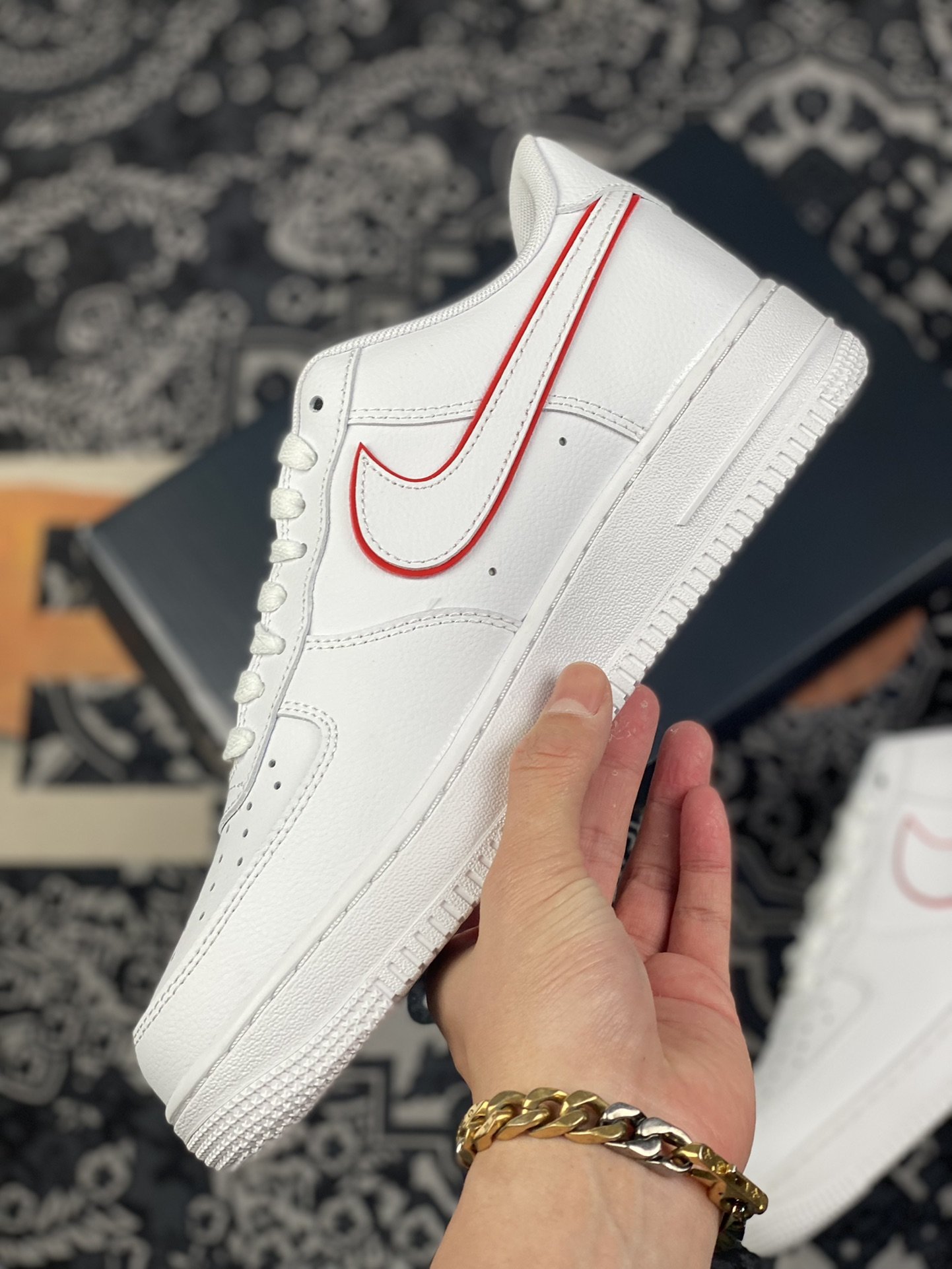 200 Air Force 1 ’07 Low 白红原楦头原纸板 DQ0791-100