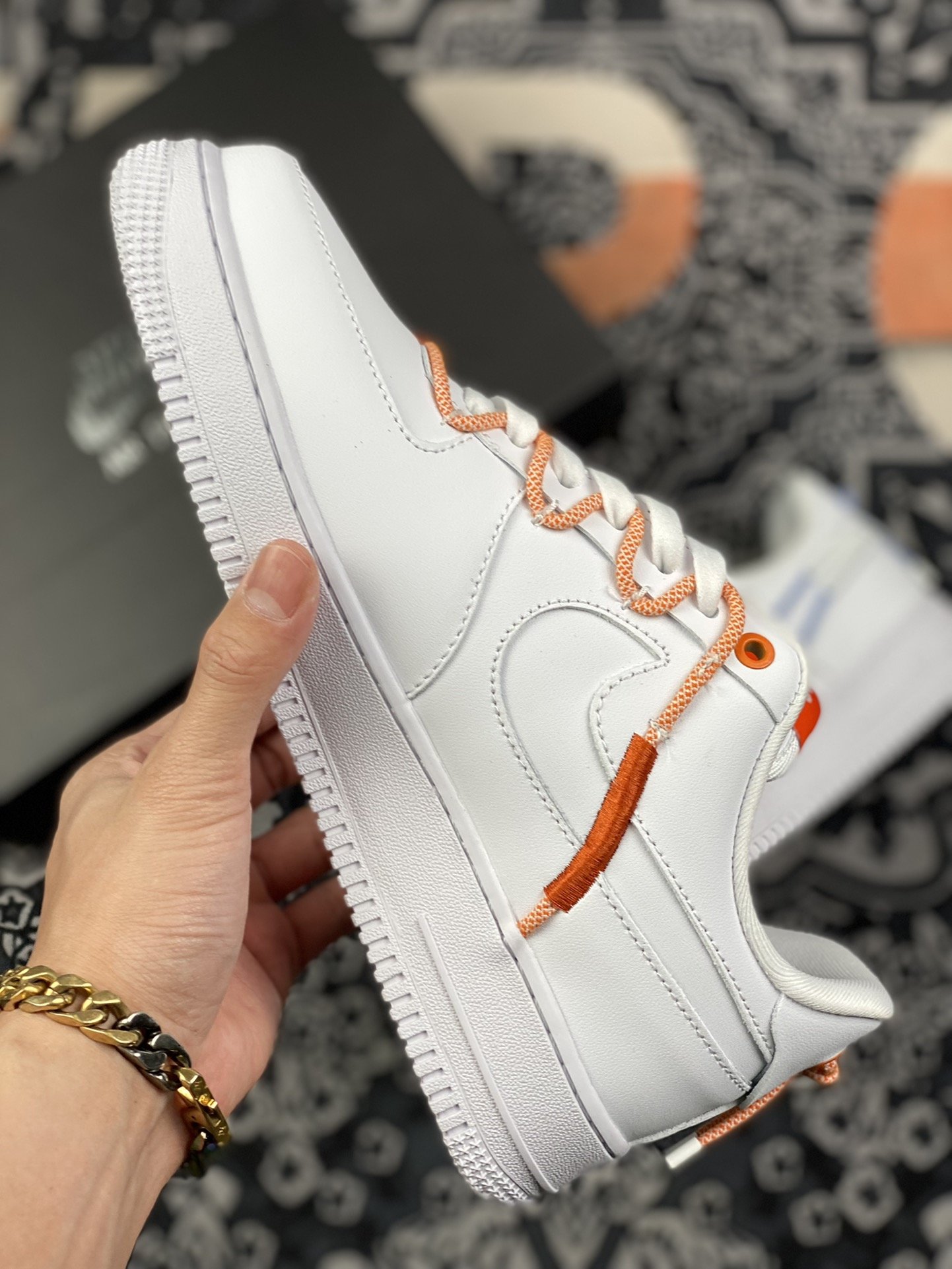 200 Nike Air Force 1 空军一号 绑带 桔蓝DH4408-100