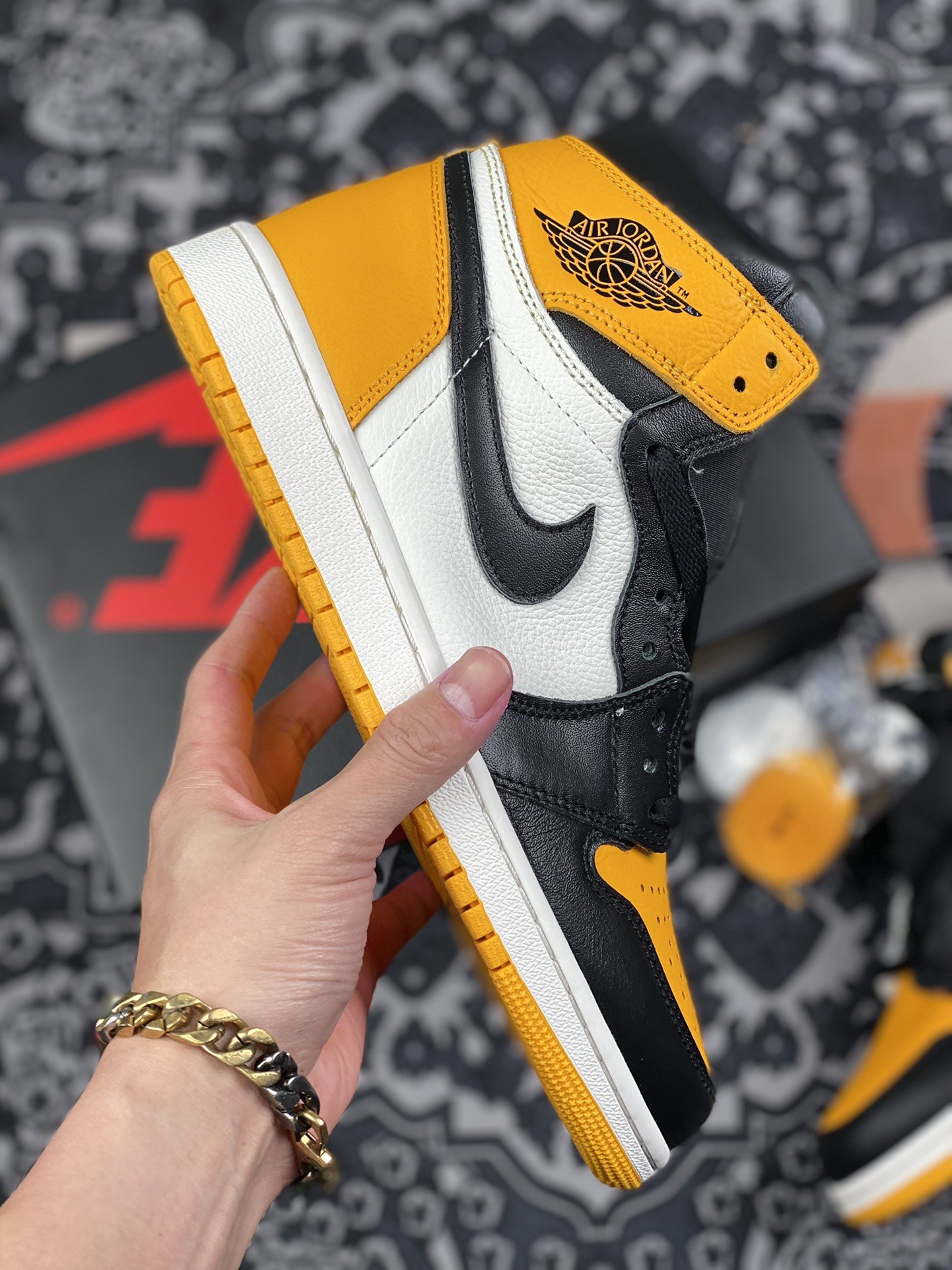 280 性价比版本 Air Jordan 1 Retro High OG AJ1 乔1黑黄脚趾 555088-711