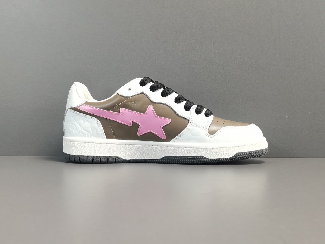 白褐色 东莞厂 Bape SK8 Sta 经典低帮时尚板鞋 1G70 1090 012