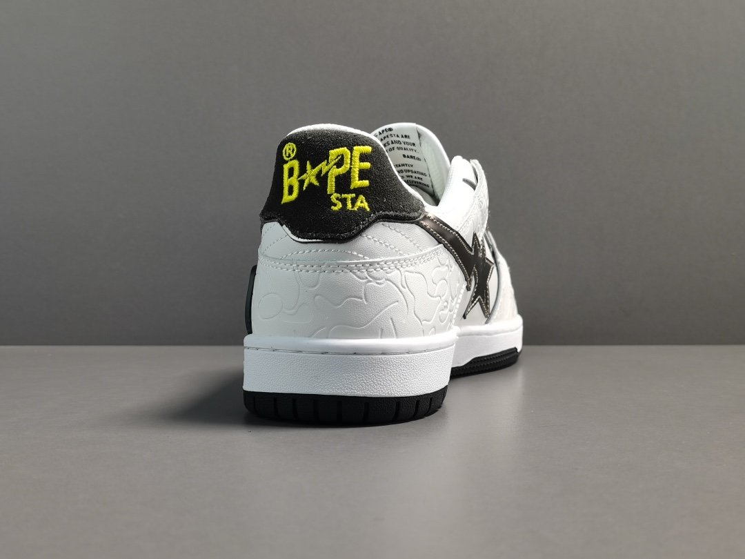 白黑 Bape Sk8 Sta 经典低帮时尚板鞋 1h80-191-020