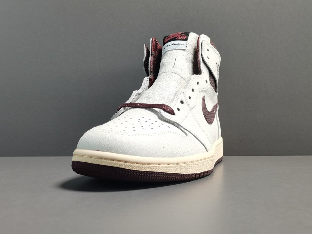 灰棕 蛇纹 A Ma Maniere x Air Jordan 1 Retro High OG SP＂sail and Burgundy＂复古修闲篮球鞋  DO7097-100