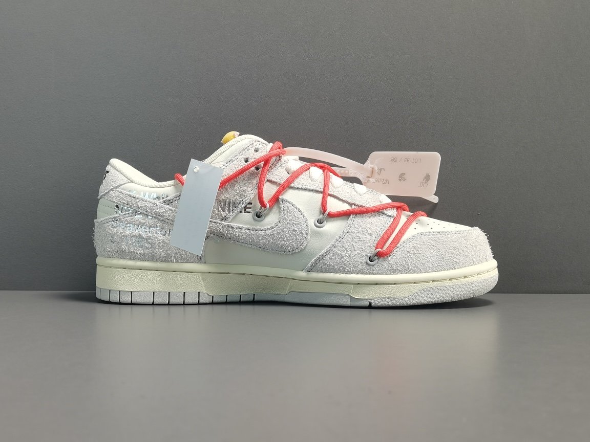 NO.33 红鞋带淡粉扣 Off-White x Nike Dunk Low＂The 50＂ DJ0950-118