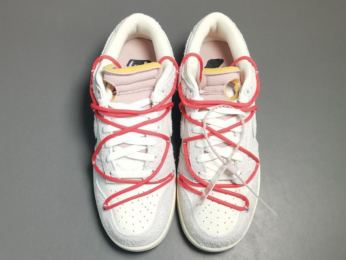 NO.33 红鞋带淡粉扣 Off-White x Nike Dunk Low＂The 50＂ DJ0950-118