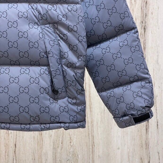 灰色 Gucci X The North Face 北面联名古驰老花logo 羽绒服