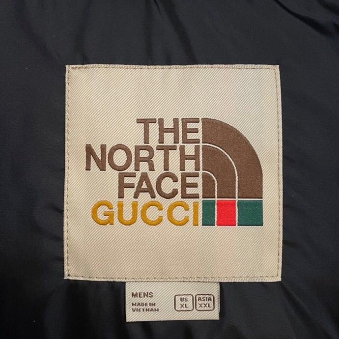 灰色 Gucci X The North Face 北面联名古驰老花logo 羽绒服