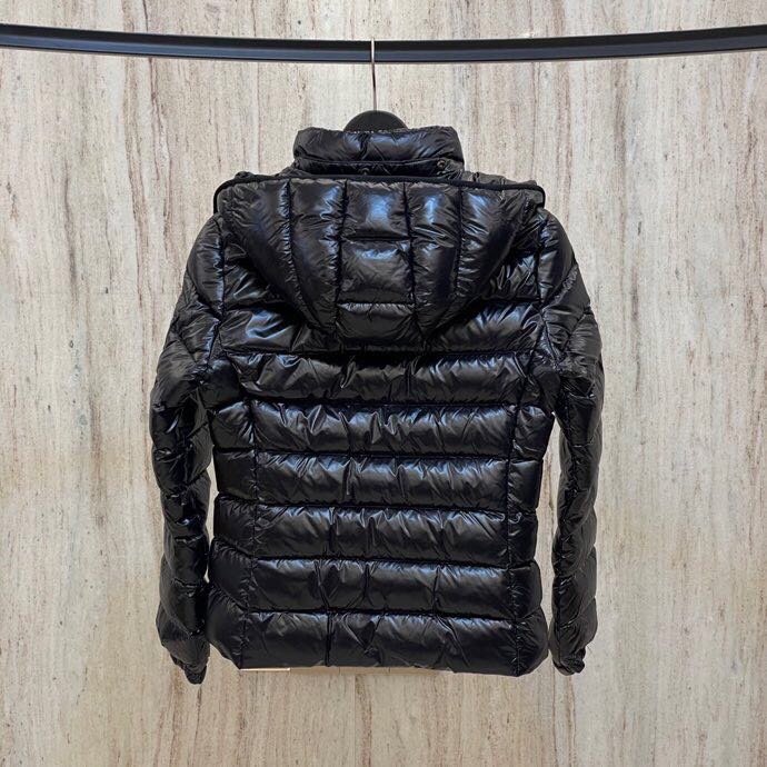 黑色 王菲同款 Moncler Bady 蒙口 中性平纹标志连帽立领羽绒服