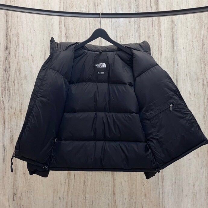 黑色THE NORTH FACE 1996 Retro Nuptse Jacket 拼接可收纳连帽700蓬连帽羽绒服