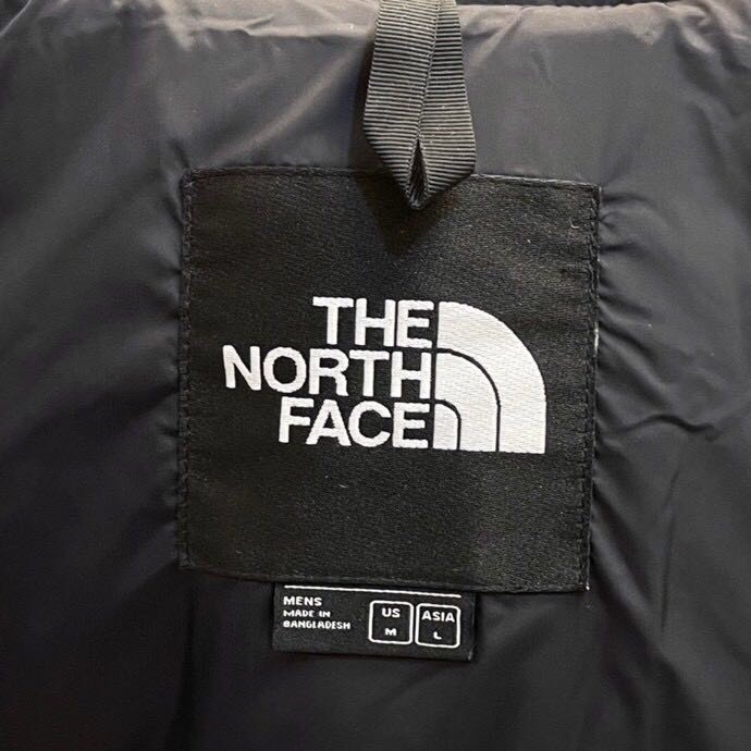 红色 THE NORTH FACE复古拼接可收纳连帽羽绒服