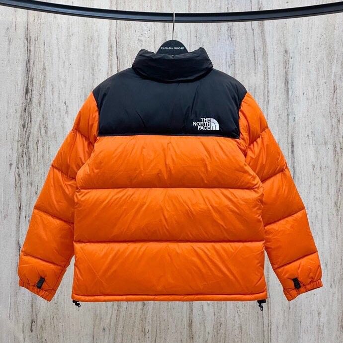 橙色 THE NORTH FACE 1996 Eco Nuptse Jacket 防风保暖休闲运动可收纳连帽羽绒服外套