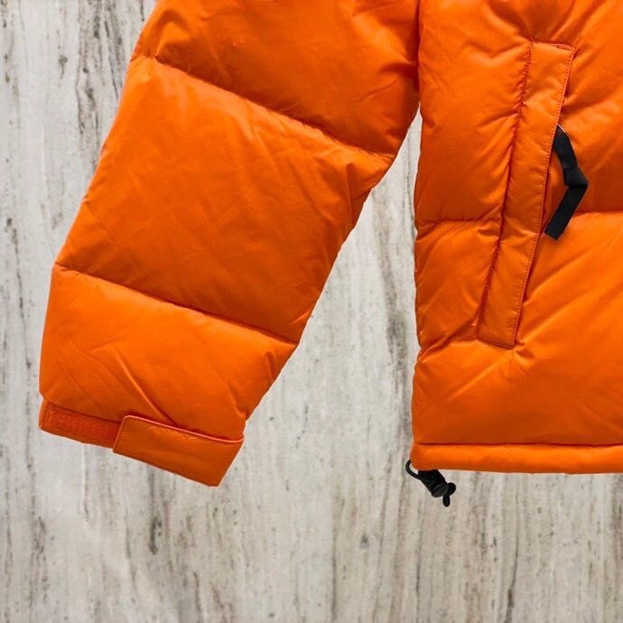 橙色 THE NORTH FACE 1996 Eco Nuptse Jacket 防风保暖休闲运动可收纳连帽羽绒服外套