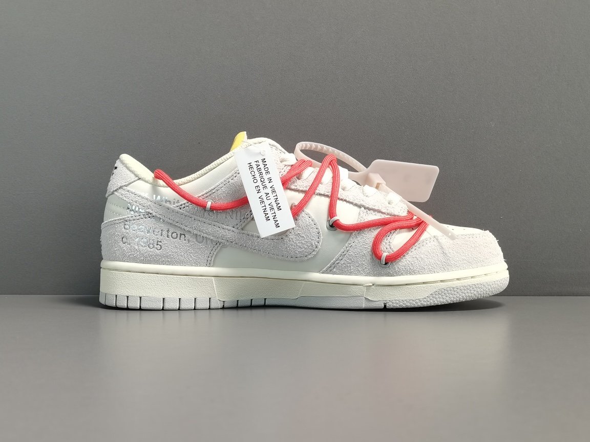 灰白 红鞋带淡粉扣 Off-White x Nike Dunk Low＂The 50＂ DJ0950-118