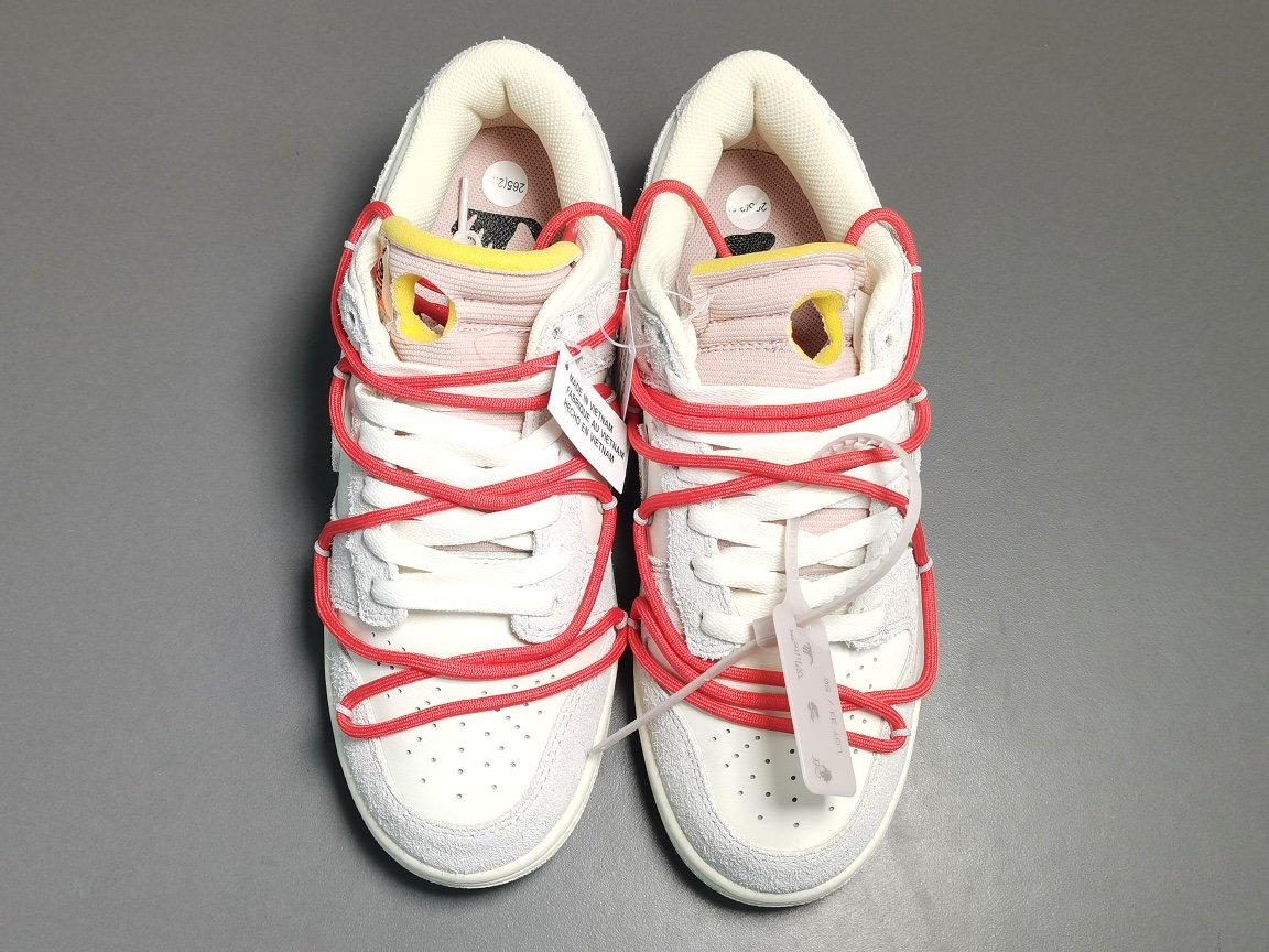 灰白 红鞋带淡粉扣 Off-White x Nike Dunk Low＂The 50＂ DJ0950-118