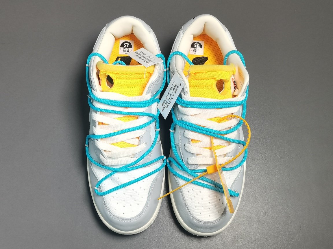 蓝色鞋带黄扣 Off-White x Nike Dunk Low＂The 50＂ DM1602-115